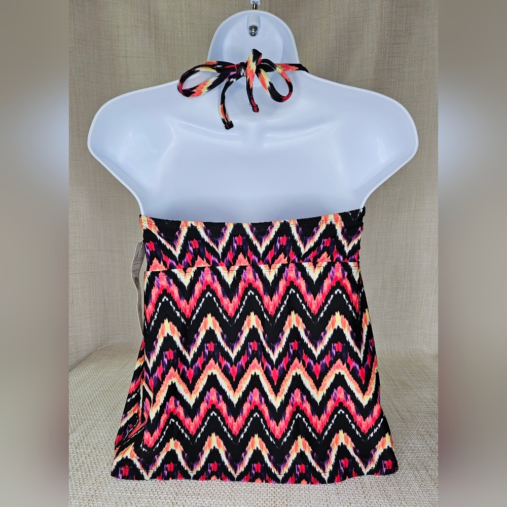 NWT Women's Catalina Red/Black Tankini Halter Top Size M - Picture 2 of 10